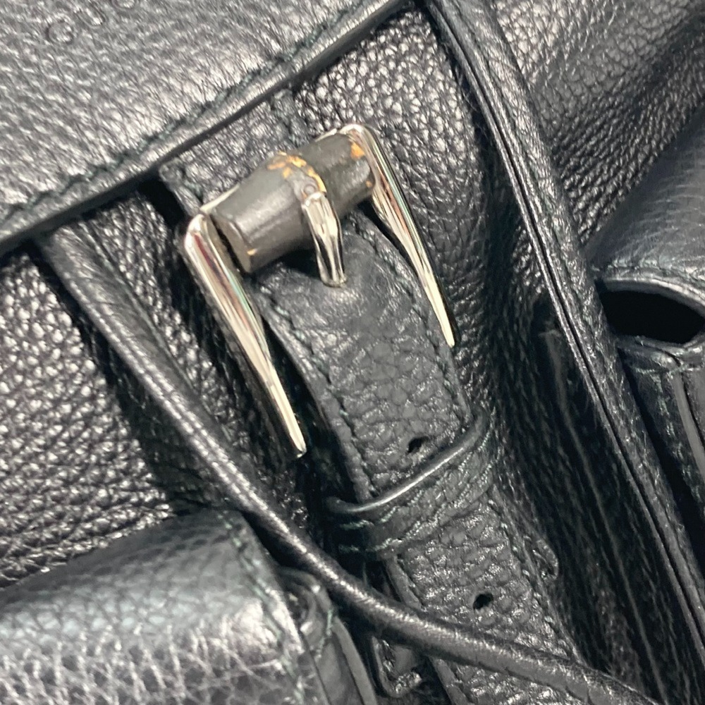 GUCCI Authentic Black Leather Bamboo Backpack - Picture 8 of 16